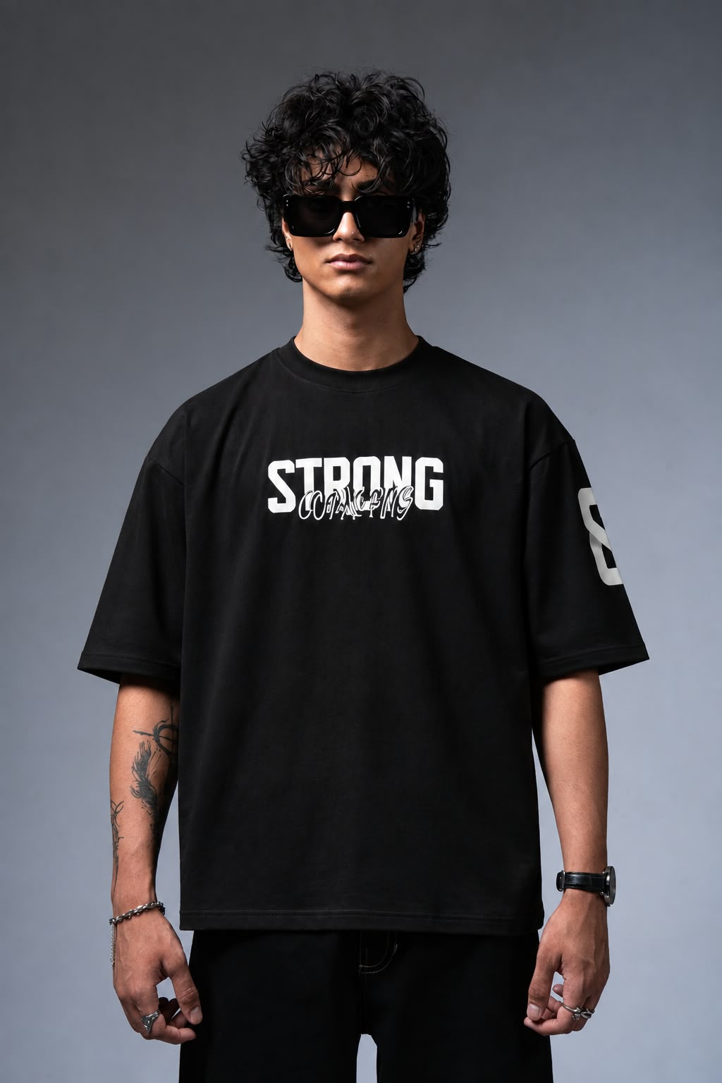 Strong Puff Print Oversized Tee