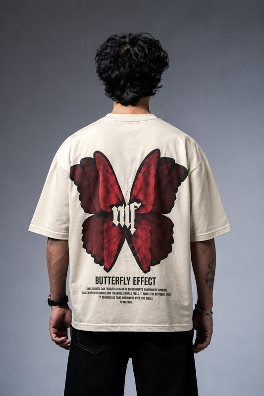 Butterfly Puff Print Oversized Tee