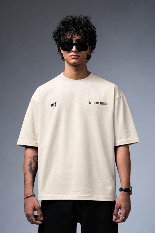 Butterfly Puff Print Oversized Tee