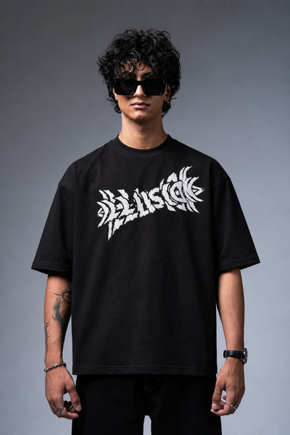 Illusion Puff Print Oversized Tee